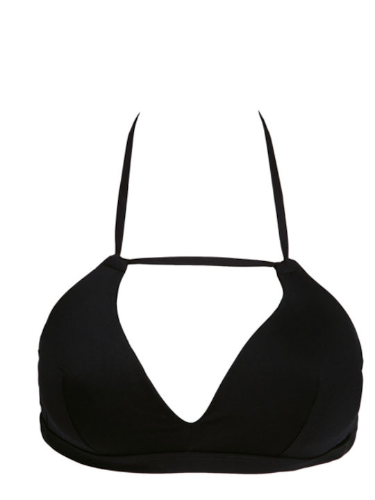 Padded Underwire Bikini Bra with Adjustable Straps Black
