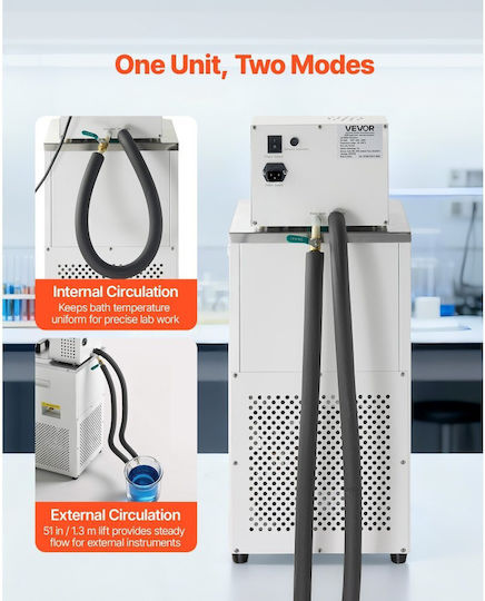 Vevor Medizinische Gerätezubehör Laborkühlkreislauf 30℃-100℃ 6 L Interner Externer Doppelkreislauf Kühler Pumpe Kreislaufgerät Kühlmittel Kreislaufgerät Niedertemperaturkühler Wasserbad Labor