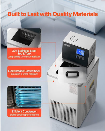 Vevor Medizinische Gerätezubehör Laborkühlkreislauf 30℃-100℃ 6 L Interner Externer Doppelkreislauf Kühler Pumpe Kreislaufgerät Kühlmittel Kreislaufgerät Niedertemperaturkühler Wasserbad Labor