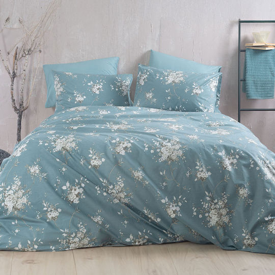 Rythmos Diva Linie Σετ Σεντόνια Μονά με Λάστιχο 105x205+25εκ. Μπλε (3τμχ)