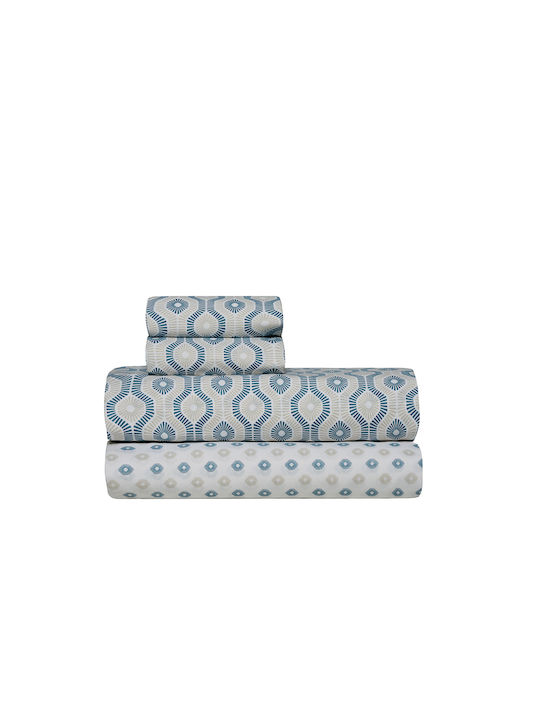 Kentia Trubi Set Bed Sheets Single 160x270cm Petrol (3pcs)