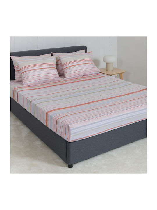 Viokarpet Bed Sheet Naf Naf Summit 151 Vinson Red Set Super-Double Rubber Hugger