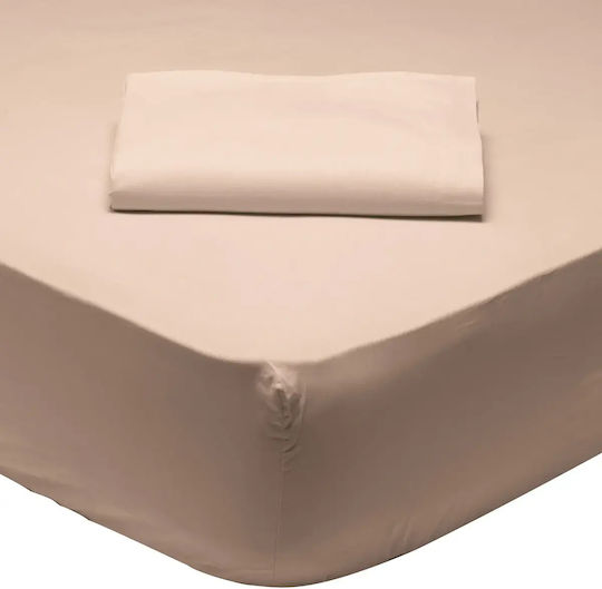 Das Home Bettlaken Super-Doppel mit Gummiband 170x200+35cm. Best 1002 Beige
