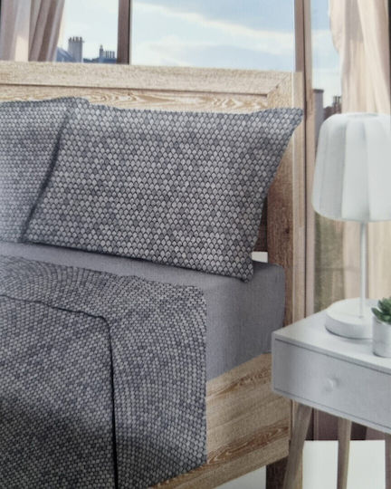 Homestyle Super-Doppel 160x200+33cm mit Gummizug Gray
