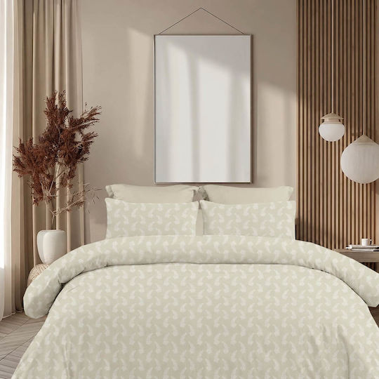 Astron Italy Vivian Super-Double Bed Sheets Set 4 Pieces 245x260cm Beige