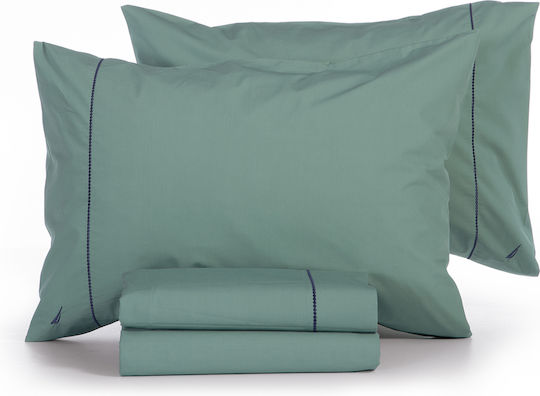 Nef-Nef Homeware Nautica Wave Solid Σετ Υπέρδιπλο 4τμχ 240x270εκ. Green Nef-Nef Homeware Nautica Wave Solid Σετ Υπέρδιπλο 4τμχ 240x270εκ. Green