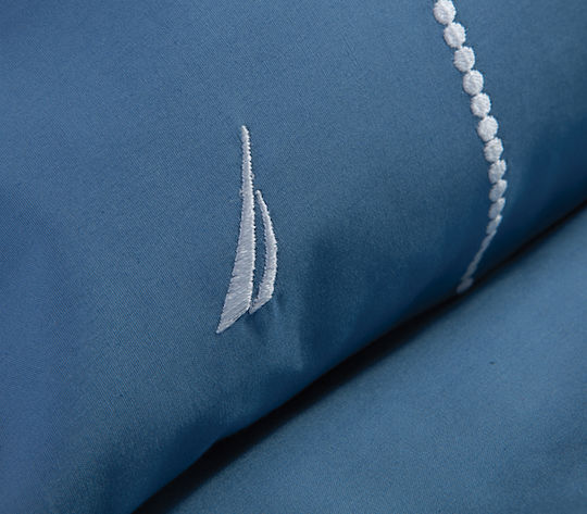 Nef-Nef Homeware Сет Чаршафи 270x280см. Nautica Wave Solid Син 4бр