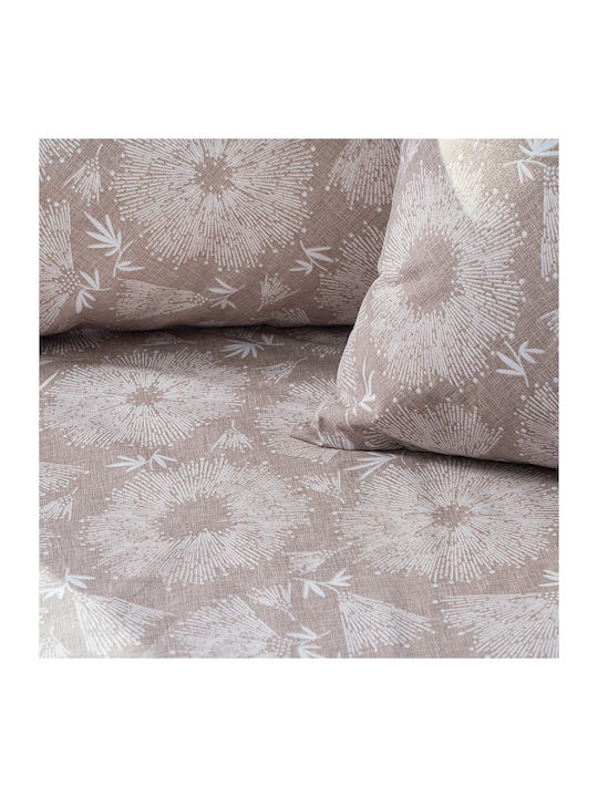 Beauty Home 12568 Double Bed Sheets Set 200x260cm Beige 4 Pieces 12568SEDI
