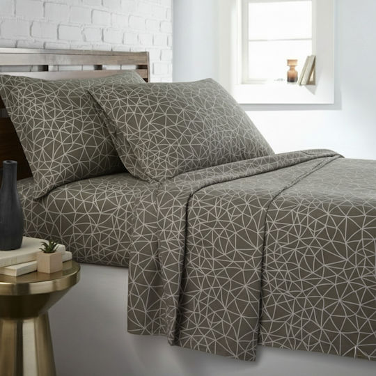Olia Home Σετ Σεντόνια Μονά με Λάστιχο 100x205+30εκ. Πράσινο (3τμχ)