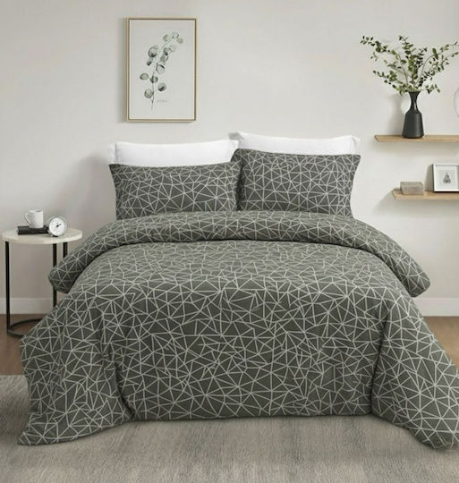 Olia Home Bettlaken Set für Einzelbett 3 Stück 100x205+30cm mit Gummibettlaken Grün Olia Home Bettlaken Set für Einzelbett 3 Stück 100x205+30cm mit Gummibettlaken Grün