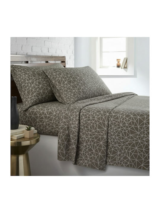 Olia Home Σεντόνι Μονό 170x260εκ. Πράσινο