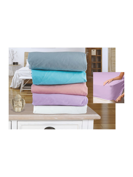 Flamingo Sheet King Size with Elastic 180x200+25cm. Rainbow Amethyst