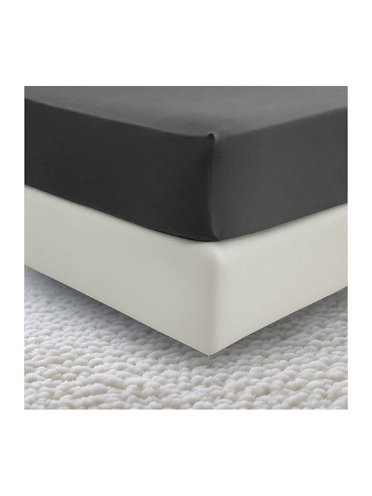 La Luna Sheet for Single Bed with Elastic 100x200+40cm. Black