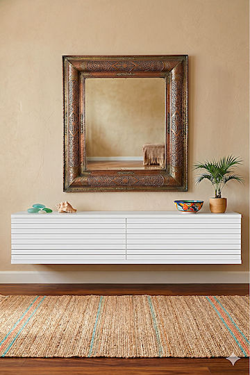 Konsolentisch Aus Holz Weiß Länge 120 cm Breite 26 cm Höhe 26 cm