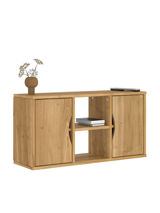 TV Stand Solid Pine Wood L79xW24xH40cm