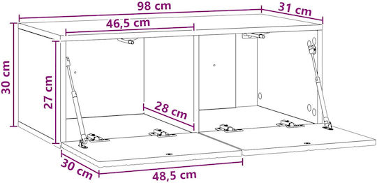 Елемент За Телевизор Кафяв 98x31x30см
