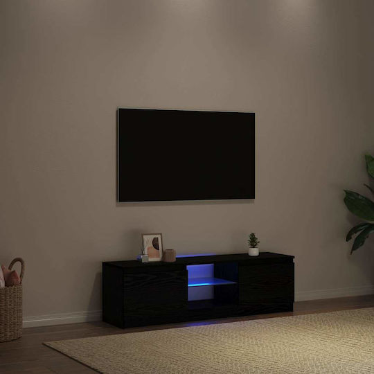 Dulap TV De Podea cu Iluminare LED Negru 120x30x36 cm