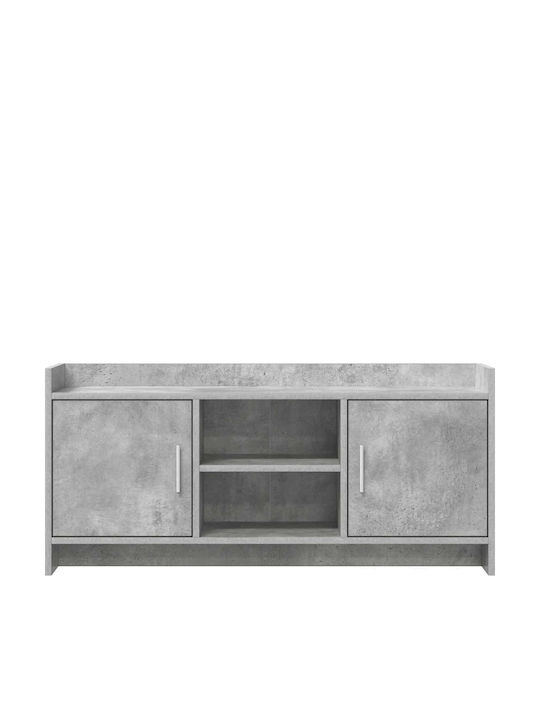 TV Stand Metal & Wood Grey Concrete L102xW33xH47cm