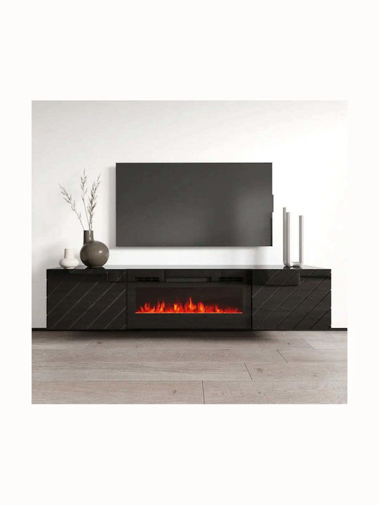 Шкаф за телевизор Дървен Black - Black Glossy Д182.6xШ34.5xВ37.5см