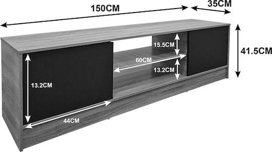 TV Stand Sasa Sonoma L150xW35xH41.5cm