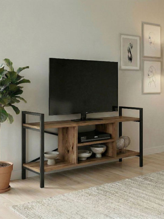 TV Stand Santana Black - Smoked Walnut L120xW35xH61cm