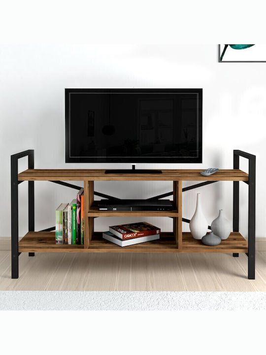 TV Stand Santana Black - Smoked Walnut L120xW35xH61cm