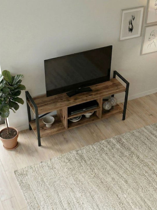 TV Stand Santana Black - Smoked Walnut L120xW35xH61cm