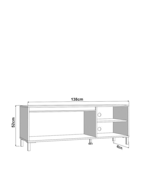 TV-Ständer Marron Schwarz M138xP40xH52cm