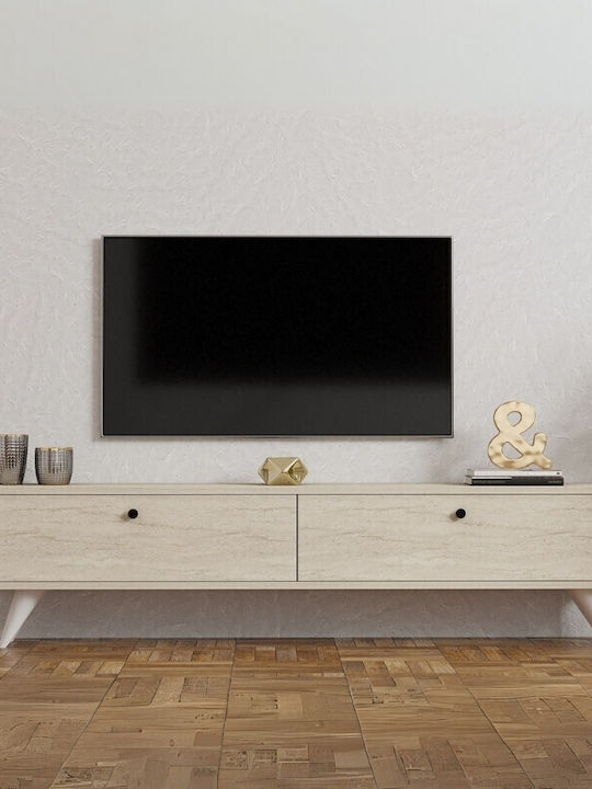 Έπιπλο Τηλεόρασης Paris Travertine Μ160xΠ25xΥ35cm