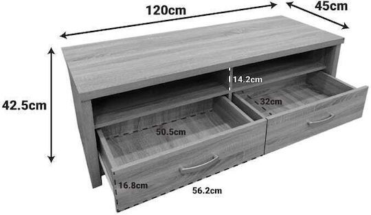 Suport TV Oak-anthracite L120xW45xH42.5cm