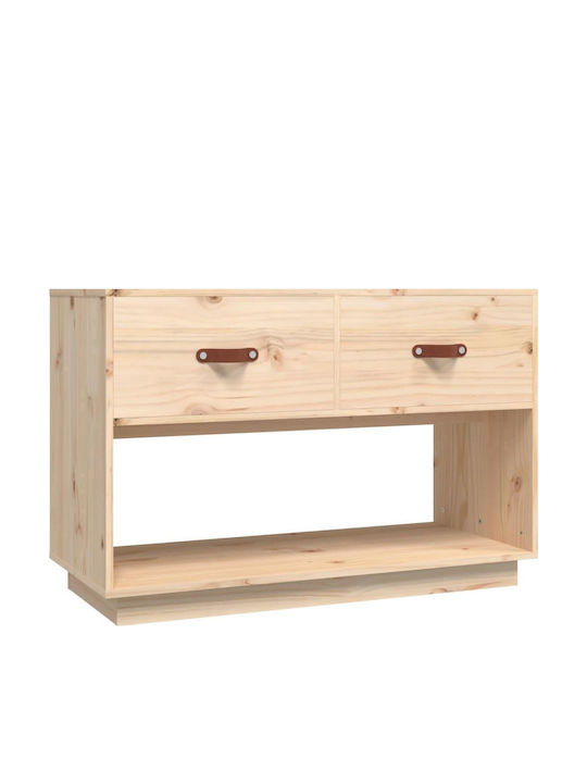 TV-Ständer aus Massivholz Beiges M90xT40xH60cm