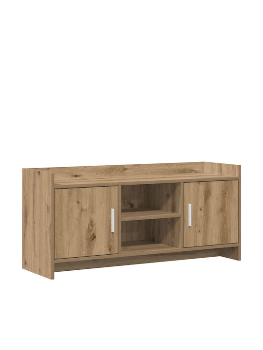 TV-Ständer aus Metall & Eiche Spanplatte M102xT33xH47cm