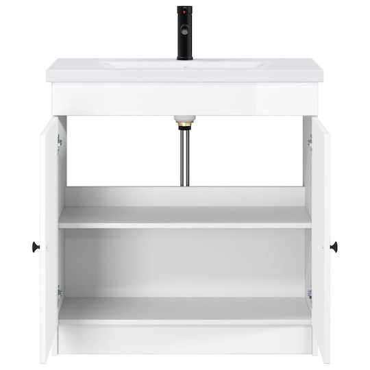 vidaXL Counter with Washbasin W78.5xD37.5xH81cm White