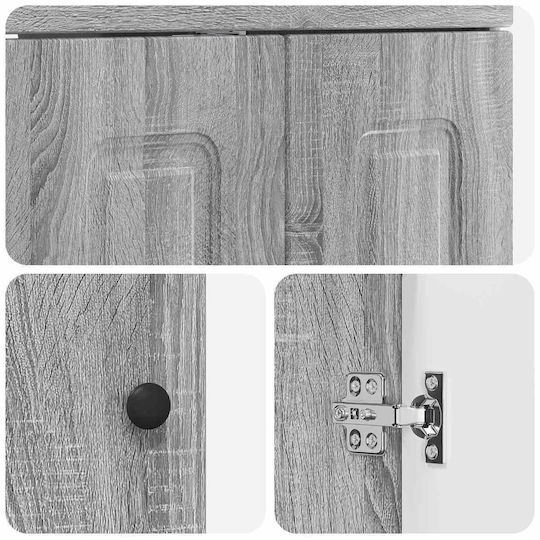 vidaXL Badezimmer Waschtisch-Einheit M61xB40xH84,5cm Grau Sonoma