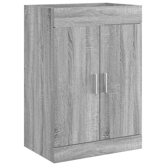 vidaXL Badezimmer Waschtisch-Einheit M61xB40xH84,5cm Grau Sonoma