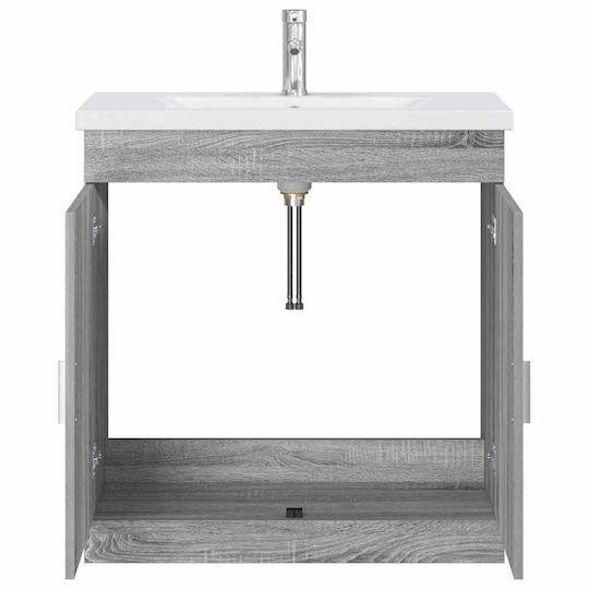 vidaXL Badezimmer Waschtisch-Einheit M81xB40xH84.5cm Grau Sonoma