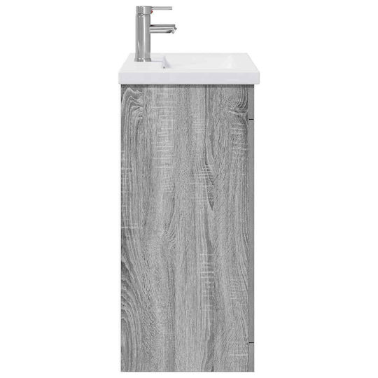 vidaXL Badezimmer Waschtisch-Einheit M81xB40xH84.5cm Grau Sonoma