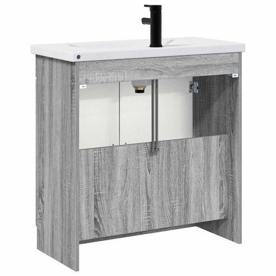 vidaXL Pangă Cu Lavoar M56xL37.5xÎ81cm Sonoma Gri