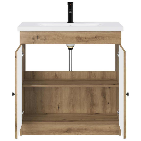vidaXL Pangă Cu Lavoar M56xL37.5xÎ81cm Stejar