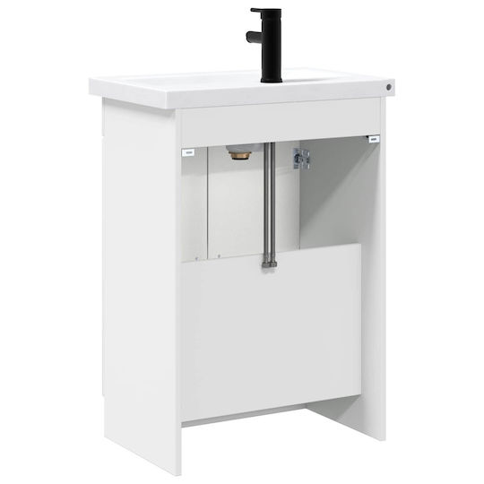 vidaXL Πάγκος με Νιπτήρα Μ56xΒ37.5xΥ81cm Λευκό
