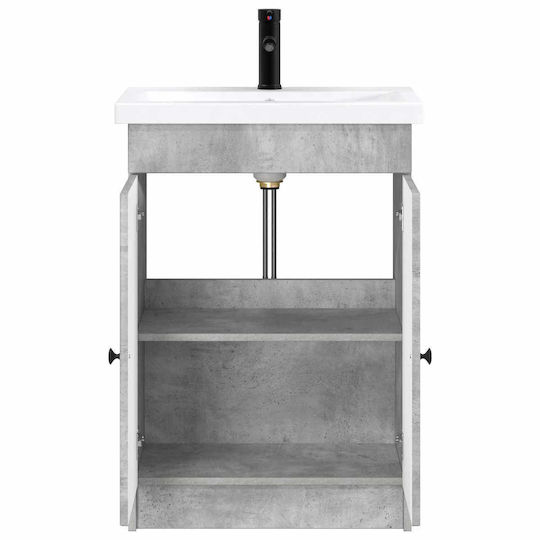 vidaXL Vanity Unit with Washbasin M78.5xW37.5xH81cm Concrete Grey