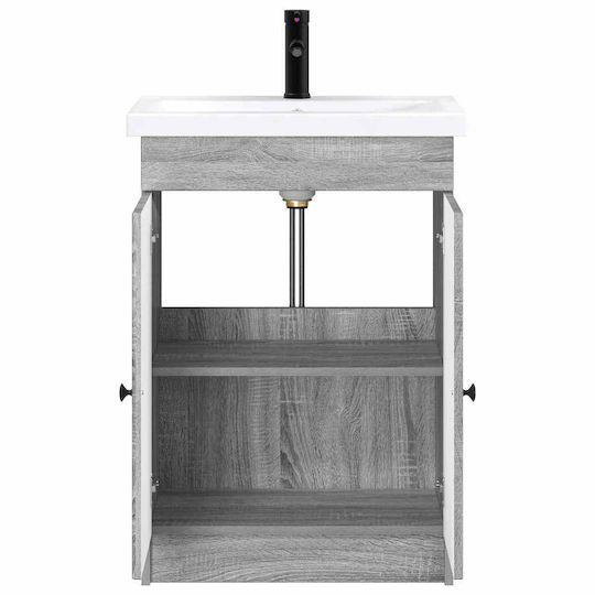 vidaXL Πάγκος με Νιπτήρα Μ56xΒ37.5xΥ81cm Γκρι Sonoma