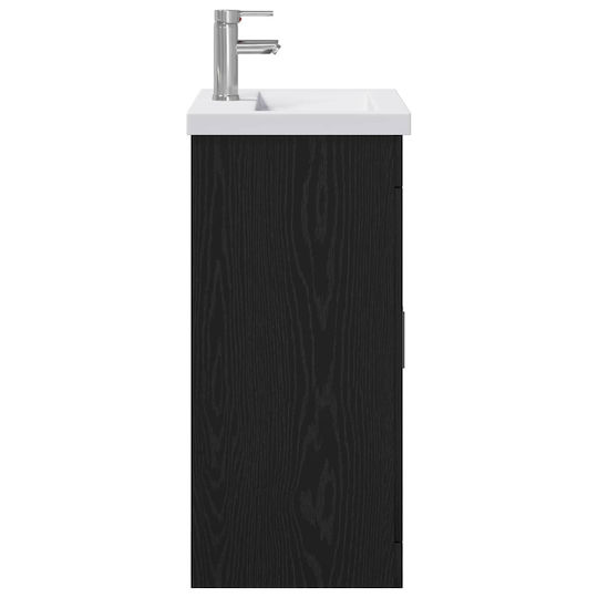 vidaXL Badezimmer Waschtisch-Einheit M61xB40xH84.5cm Schwarze Eiche