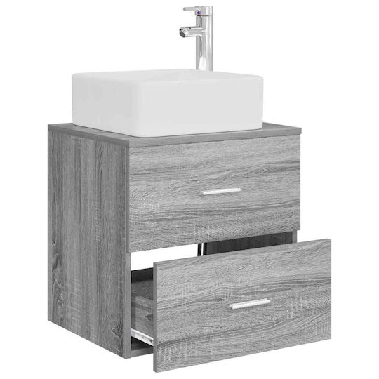 vidaXL Vanity Unit Without Basin M49.5xW41xH63cm Grey Sonoma