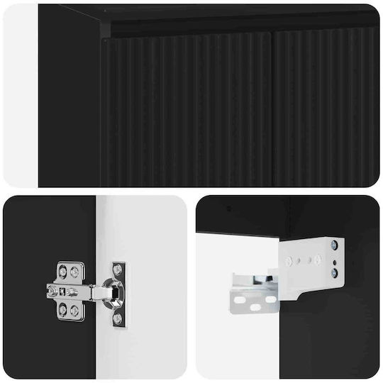 vidaXL Bancă Fără Lavoar M62.5xA44.5xÎ50cm Negru