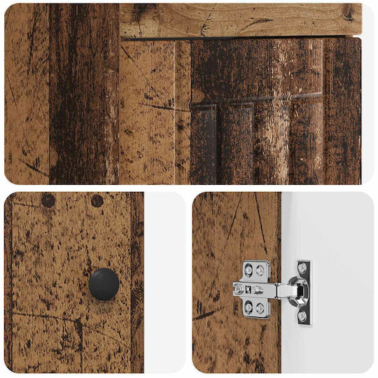 vidaXL Πάγκος με Νιπτήρα & Καθρέπτη Μ42xΒ40xΥ84.5cm Παλαιωμένο Ξύλο