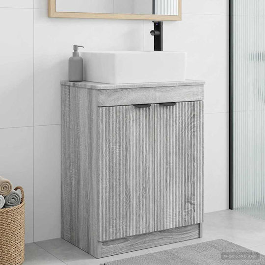 vidaXL Πάγκος χωρίς Νιπτήρα με Καθρέπτη Μ54xΒ35xΥ83cm Γκρι