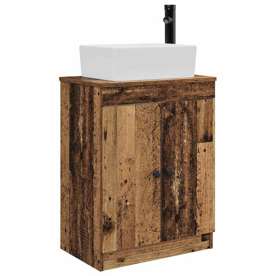 vidaXL Panglică Fără Lavoar cu Oglindă M54xA35xÎ83cm Lemn Învechit