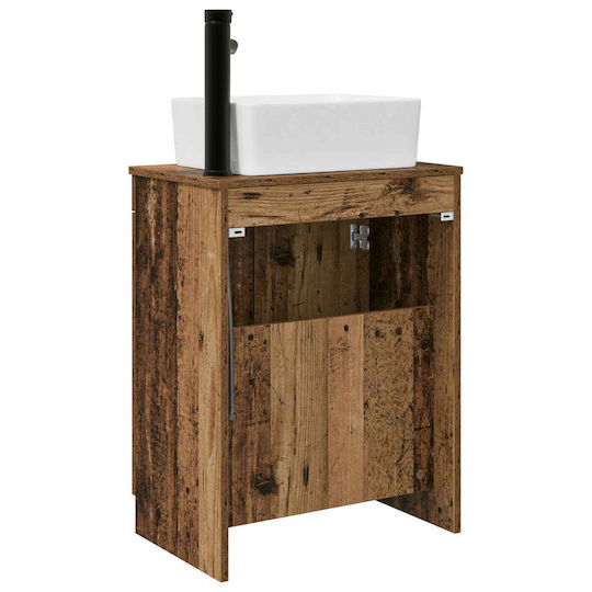 vidaXL Panglică Fără Lavoar cu Oglindă M54xA35xÎ83cm Lemn Învechit