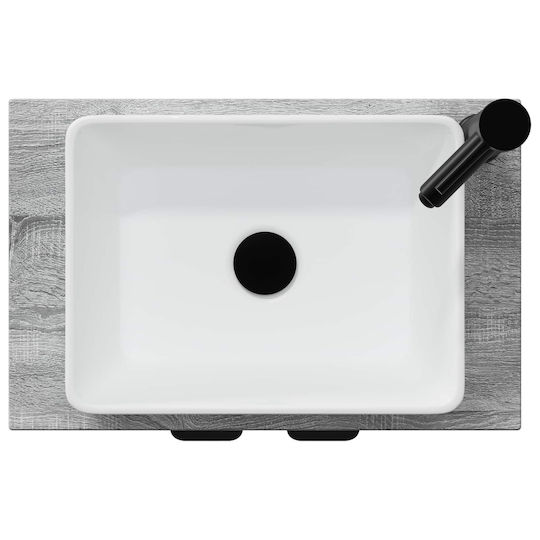 vidaXL Badezimmer Waschtisch-Einheit mit Spiegel M54xB35xH83cm Graue